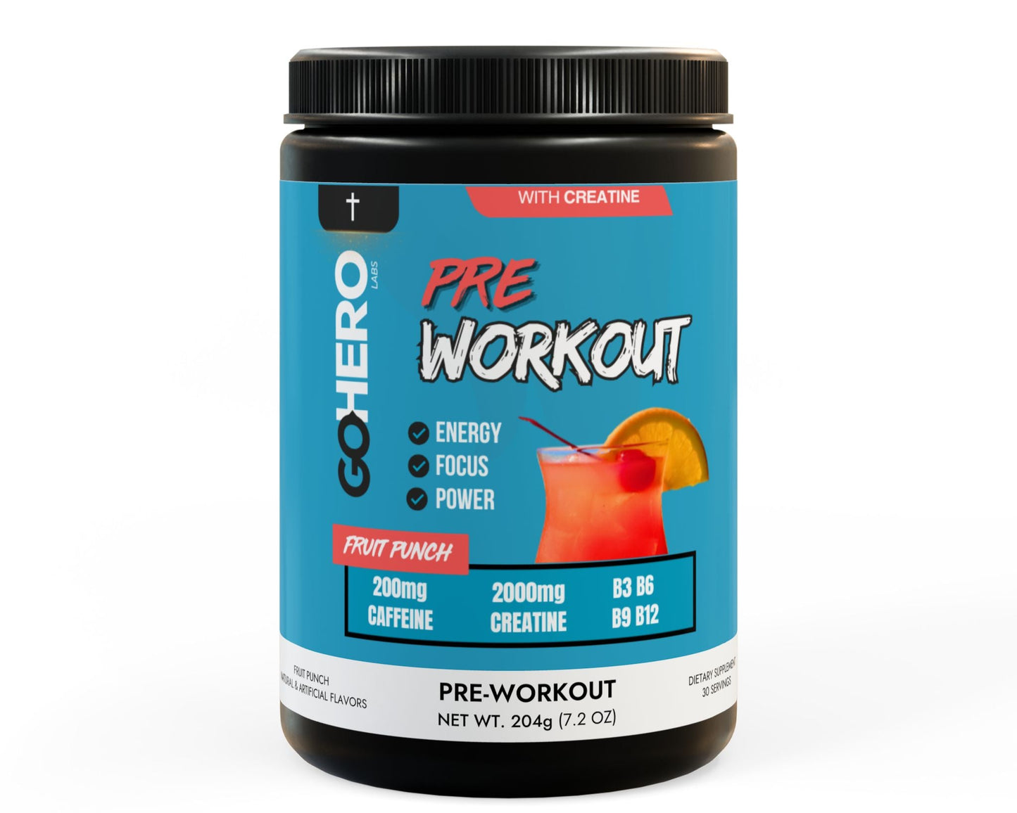 Pre-Workout Supplement, Fruit Punch (204g, 7.1oz)